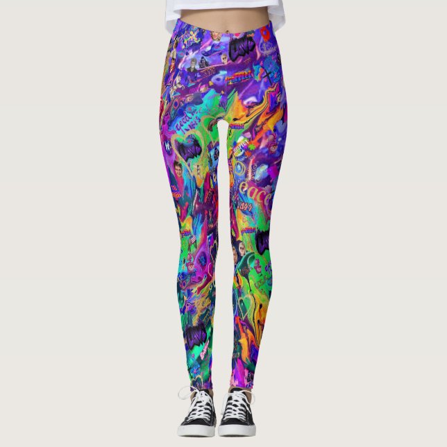 Det är bara Graffiti 2 Av CBDOilPrincess  Leggings (Framsida)