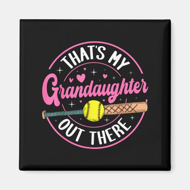 Det är barnbarnet därute Softboll Mormor Magnet (Framsidan)