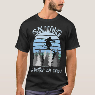 Det är bättre att hoppa på Snö Coola Vintage Blue T Shirt