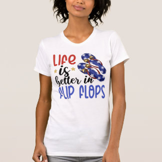 Det är bättre i Flinflip flops Sommaren 4 juli T- T Shirt