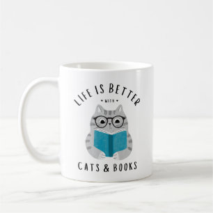 Det är bättre med Cats och Bokar Kaffemugg