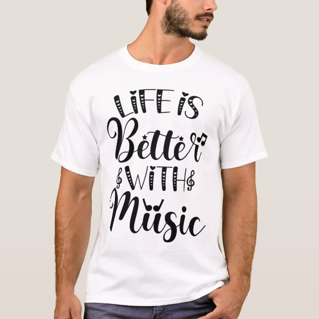 Det är bättre med Music Digital Art T Shirt (Framsida)