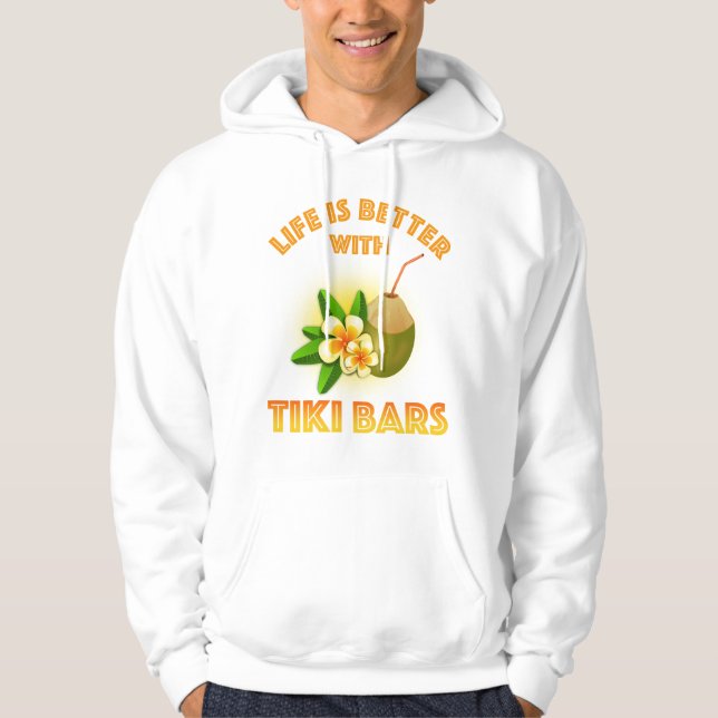 Det är bättre med Tiki Pub Hoodie (Framsida)