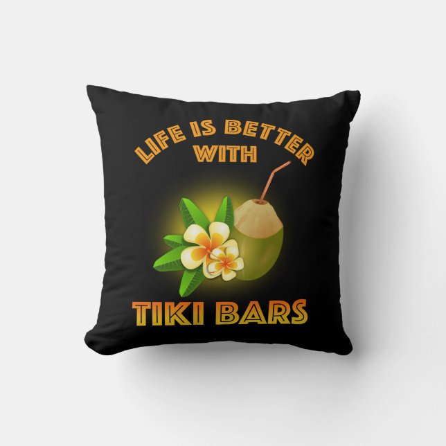 Det är bättre med Tiki Pub Kudde (Framsida)