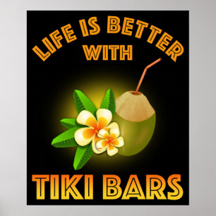 Det är bättre med Tiki Pub Poster