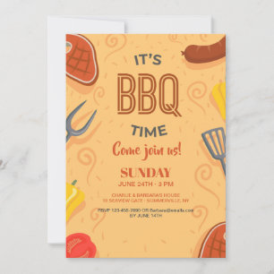 Det är BBQ-tidsinbjudan Inbjudningar
