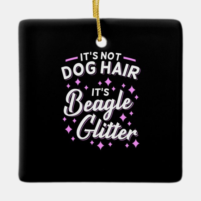 Det är Beagle Hund Glitter Julgransprydnad Keramik (Framsida)