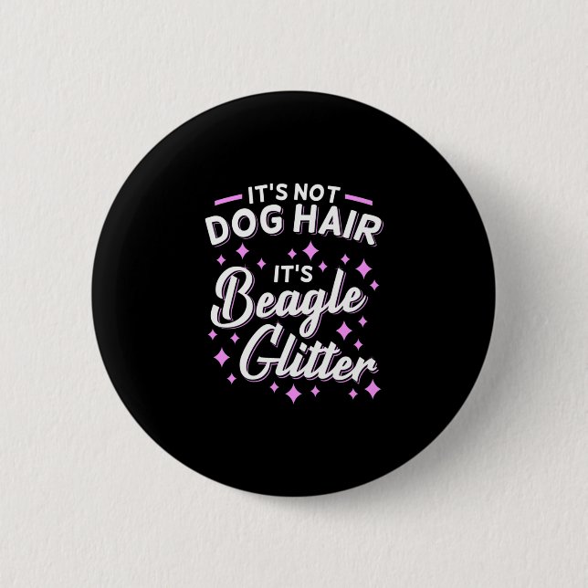 Det är Beagle Hund Glitter Knapp (Framsida)