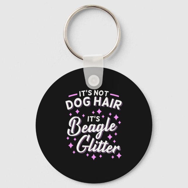 Det är Beagle Hund Glitter Nyckelring (Framsida)