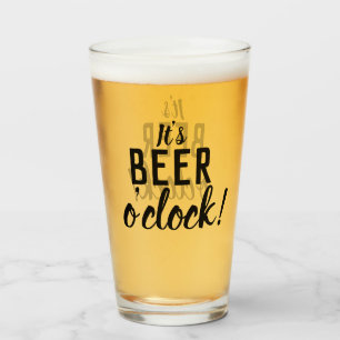 Det är Beer O'Clock Funny Drinking Beer Glass Glaskopp