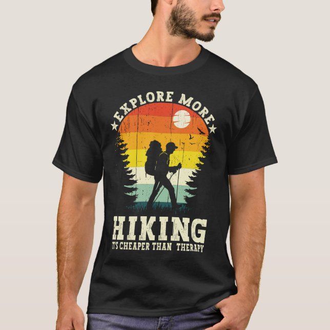 Det är billigare än terapi Hike Hiker Funny T Shirt (Framsida)