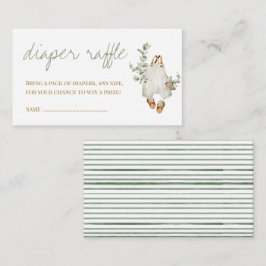 Det är Boy Eucalyptus Boho Minimalist Diaper Raffl Tilläggskort