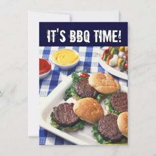 Det är BQ-tid, sommarbarbecue Cookout Inbjudningar