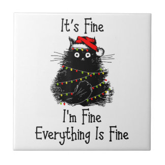 Det är Bra Allt är Bra Julljus svart Kakelplatta