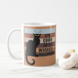 DET ÄR BRA ATT BLI VICKED Lustig halloween-katt Kaffemugg