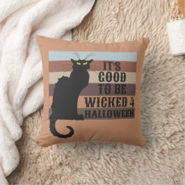 DET ÄR BRA ATT BLI VICKED Lustig halloween-katt Kudde