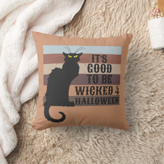 DET ÄR BRA ATT BLI VICKED Lustig halloween-katt Kudde (Filt)