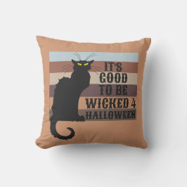 DET ÄR BRA ATT BLI VICKED Lustig halloween-katt Kudde