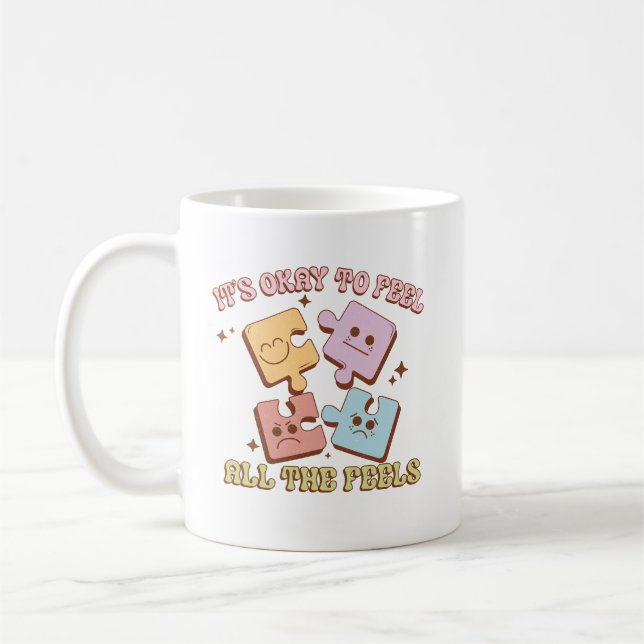 Det är bra att känna alla känslor kaffemugg (Vänster)