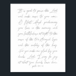 Det är bra att lovorda Herren... Psalm 92:1-4 Poster<br><div class="desc">Det är bra att lovorda Herren...  Psalm 92:1-4</div>