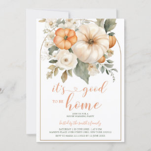 Det är Bra att vara hemma Pumpkin Houseworm Party Inbjudningar