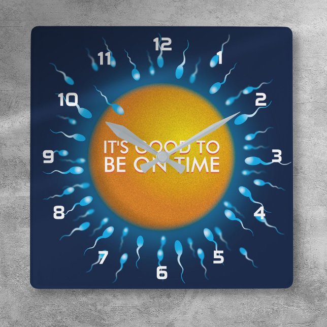 DET ÄR BRA ATT VARA I TID FYRKANTIG KLOCKA (IT'S GOOD TO BE ON TIME Funny Quote Square Wall Clock)
