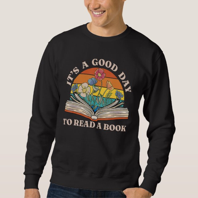 Det är Bra dag att läsa Bok Funny Bibliotek Lång Ärmad Tröja (Framsida)