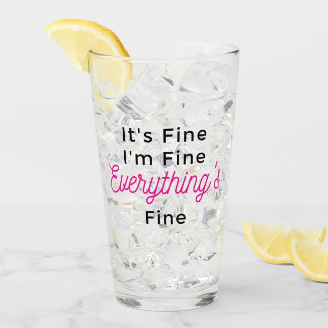 Det är bra, jag mår bra, allt är bra glaskopp (Framsida Ice)