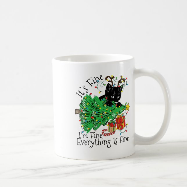 Det är bra, jag mår bra, allt är bra, kul jul kaffemugg (Höger)