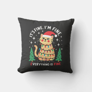 Det är bra jag mår bra allt är bra Xmas katt jultr Kudde