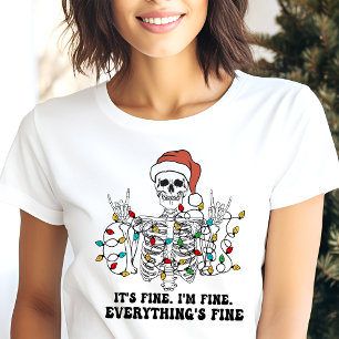 Det är bra, jag mår bra, rolig skelett jul t shirt