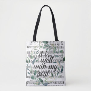 Det är bra med min Blommigt Hymn Tote Bag Tygkasse