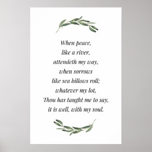 Det är bra med min själ, bibelns utskrift, hymnal poster