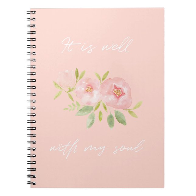 Det är bra med min själ Blommigt Journal Anteckningsbok (Framsidan)