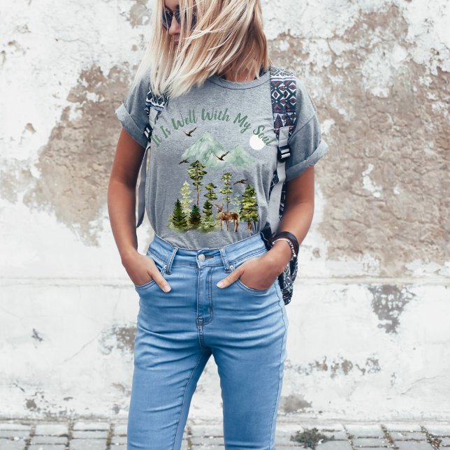 Det är bra med min Soul Christian Sång Woodland T Shirt (Skapare uppladdad)