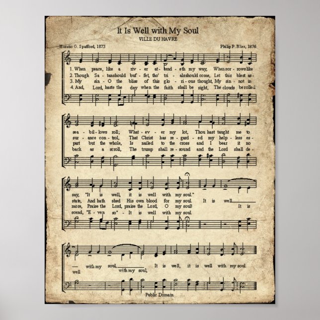 Det är bra med min Vintage Hymn Poster (Framsidan)