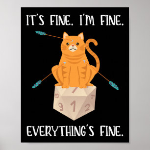 Det är bra Rpg Spelare Katt D20 Tärning Nörd Poster