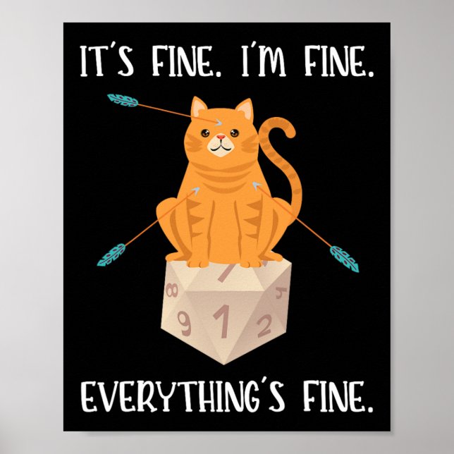 Det är bra Rpg Spelare Katt D20 Tärning Nörd  Poster (Framsidan)
