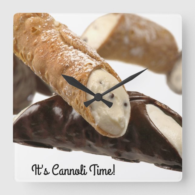Det är Cannoli Time Clock Fyrkantig Klocka (Framsida)