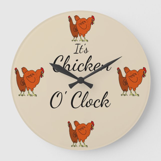 Det är Chicken O'Clock Stor Klocka (Framsida)