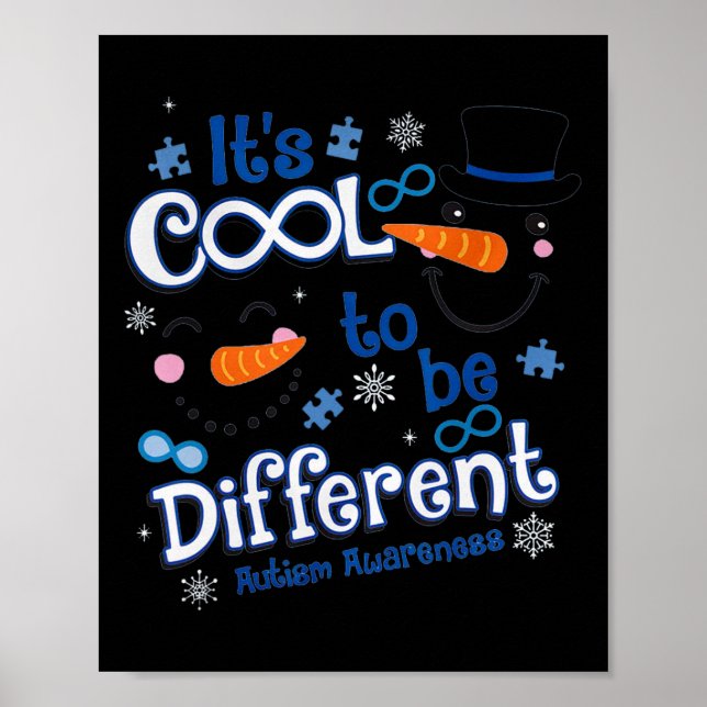 Det är Coola jul att vara annorlunda - Autism Medv Poster (Framsidan)