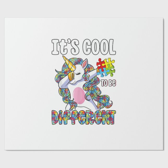 Det är coolt att vara annorlunda Dabbing Enhörning Presentpapper (Platt)