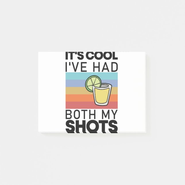 Det är coolt jag har fått båda mina sprutor Rolig  Post-it Block (Framsida)