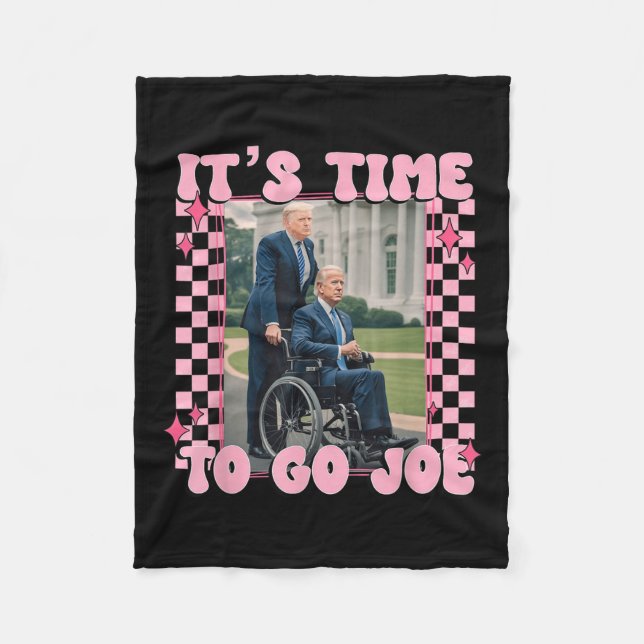 Det är dags att åka Joe Funny Trump 2024 Fleecefilt (Framsidan)