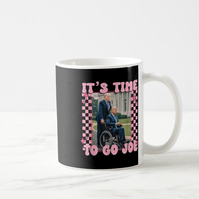 Det är dags att åka Joe Funny Trump 2024 Kaffemugg (Höger)