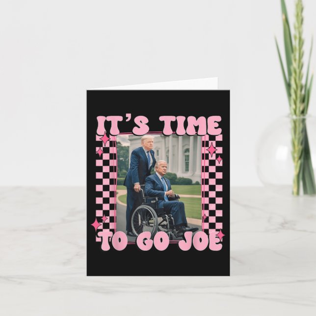 Det är dags att åka Joe Funny Trump 2024 Kort (Framsida)
