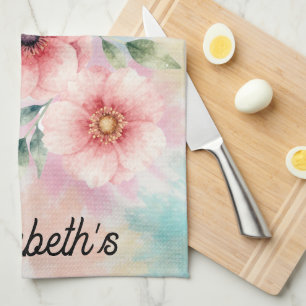 Det är dags att blomma Tie Dye blommor Personliga Kökshandduk