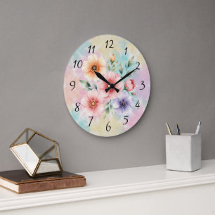 Det är dags att blomma Tie Dye blommor Stor Klocka
