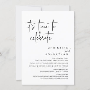 Det är dags att fira, Bröllop Elopement Party Inbjudningar