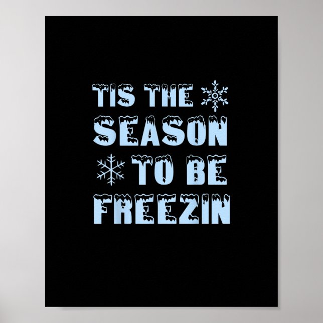 Det Är Dags Att Frysa Jul Retro Stil Poster (Framsidan)